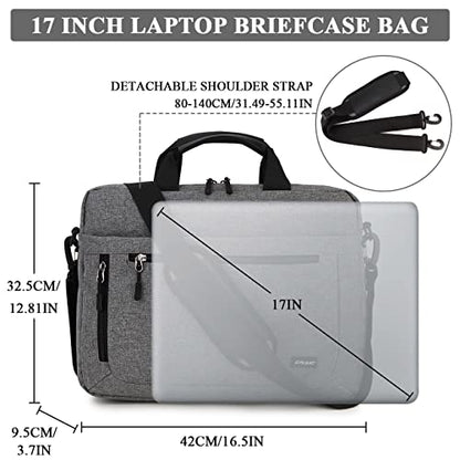 RAVUO Laptop Bag for Men, Water Resistant 17inch Laptop Messenger Shoulder Bag Business Satchel Briefcase with Adjustable Shoulder Strap Grey - color: 17inch--grey