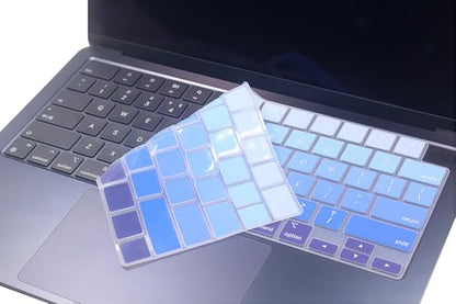 Keyboard Skin Compatible for 2026 MacBook Neo 13" A3404, Air 15.3" 13.6" M5 M4 M3 M2 A3448 A3241 A3114 A2941 A3449 A3240 A3113 A2681, MacBook Pro 14 16 M5 M4 M3 M2 M1 A3426 A3427 A3434 (Ombre Blue) - color: Ombre Blue