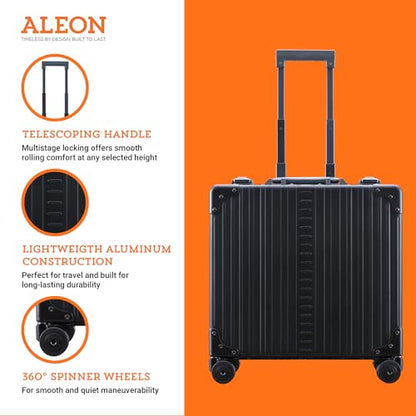 All Aluminum Lightweight 17" Deluxe Rolling Laptop Catalog Case for Men and Women | Vertical Opening Carry-On Bag with TSA Locks and Aircraft-Grade Aluminum Frame - Optimal Travel Companion (Onyx) - color: Onyx