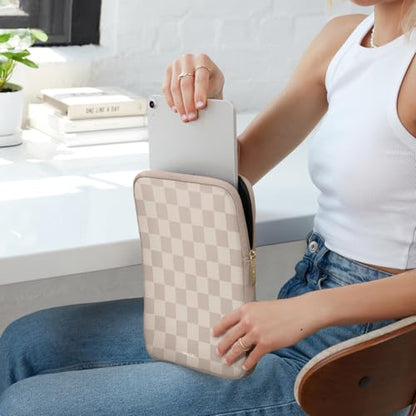 Vandel 9-11 Inch Tablet Sleeve, iPad Sleeve 11 inch Travel Pouch, Fits iPad Pro 11 Inch M4/ 10th Generation 10.9, 9/8th Gen 10.2/ Air 11" 5/4/3 10.9"/10.5", Pro 11 M2, Tab S8/S9 - color: a. Neutral Checker, size: 9-11 Inch Tablet