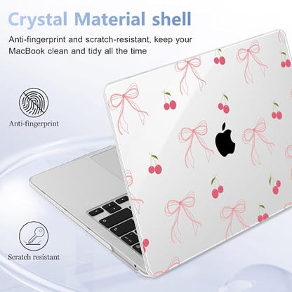 May Chen for MacBook Pro 13 inch Case 2022 2021 2020 Release A2338 M2 M1 A2289 A2251, Plastic Crystal Hard Shell Case Cover for MacBook Pro 13 inch Touch Bar Fits Touch ID, Bow - color: Bow