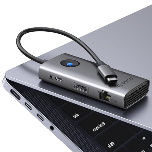 ORICO USB C Docking Station, 6-in-1 Laptop Docking Station with HDMI 4K@60Hz, 2.5G Ethernet, 100W PD, USB-A&C 3.0, USB C Dock Compatible with MackBook/Dell XPS/HP/Surface - size: 6-in-1, style: PW11-6PC25R