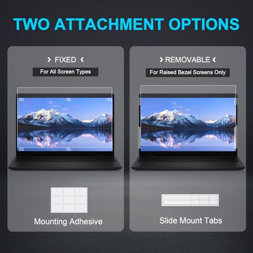 14 Inch 16:9 Laptop Privacy Screen Filter, Anti Scratch Anti Spy Anti-Glare Blue Light Screen Guard, Removable 14 In Security Shield, Matte/Glossy Double-Sided