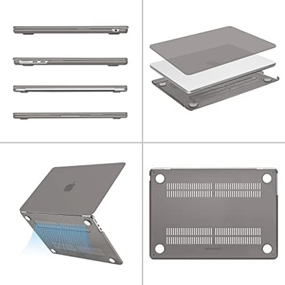 MOSISO Compatible with MacBook Air 13 inch Case M5 2026 M4 M3 M2 2025-2022 | A3449 A3240 A3113 A2681, Scratches-Resistant Protective Hard Shell for MacBook Air 13.6 inch Case, Gray - color: Gray