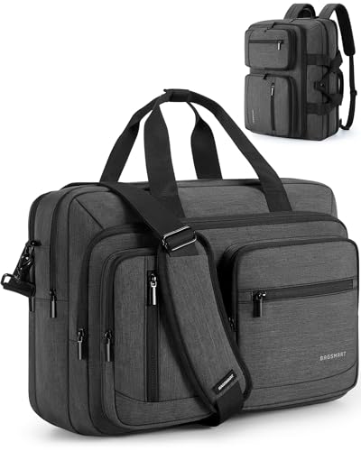 BAGSMART 3 In 1 Laptop Bag for Men, Computer Briefcase 17.3 Inch Laptop Water-Repellent Shoulder Bag, Computer Bag Business Travel Office, Black - color: Black