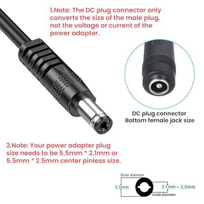Universal DC Connectors Plug Kit, 8 Connector Tips Kits DC Plug Universal 5.5 x 2.1 mm Female to Male Adapter Tips AC Power Adapters Power Supply Plugs for LED Strip Lights, Laptop