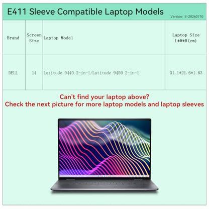 Smatree Laptop Sleeve for 14 inch DELL Latitude/ACER Spin | for 14 inch DELL Latitude 9450/9440 2-in-1,ACER Spin 3 SP313-51N-50R3 2 in 1, Protective Laptop Case with Pocket (E411) - size: 14 inch/E411/Size: 32.0*22.7cm