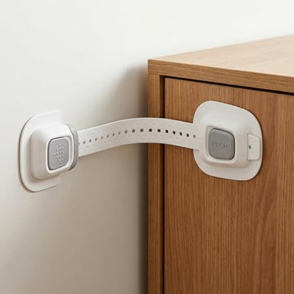 No Drill Furniture Anchors for Baby Proofing, Anti Tip Wall Straps 2 Packs | Dual-Detach Design Large 3M Adhesive Pads Damage-Free Installation 7" Adjustable Strap Fits Dressers, Bookcases & Cabinets - size: 2 Pack