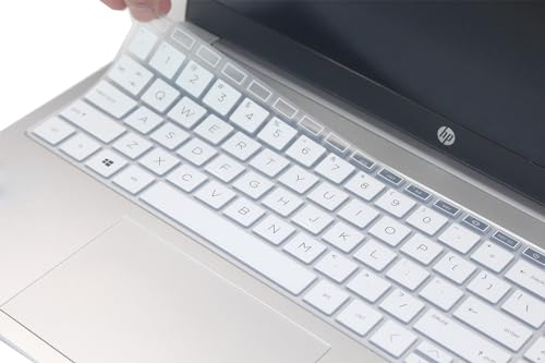 Keyboard Skin Compatible for 15.6" HP Laptop 15-fc 15-fd 15t-fd 15z-fc Series, HP Pavilion 15 15-eg/eh/er 15t-eg200/eg300 15z-eh300 Series, HP Pavilion 17z 17z-cp000 17z-ca200 17-cn 17-cp (White) - color: White