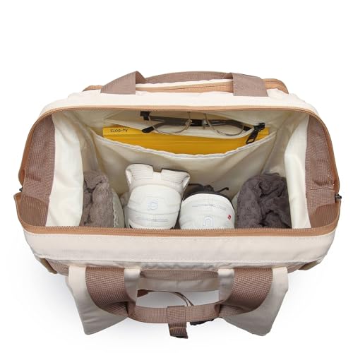 Laptop Backpack, 15.6 Inch Laptop Work Bag, Wide Open Casual Daypack for Women, Men and Adult (White)