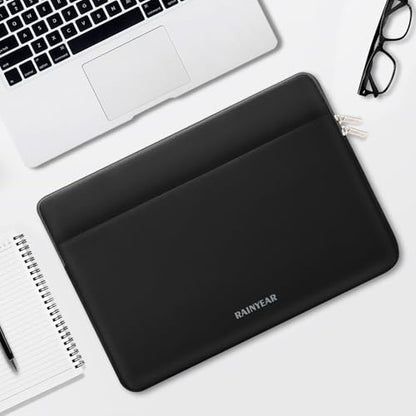 RAINYEAR Laptop Sleeve Case 11-13 Inch, Protective Padded Case with Front Pocket, Computer Cover Laptop Bag Compatible with 13.3 Inch MacBook Air/Pro, MacBook Neo A18, HP, Dell, Lenovo, Acer, Black - color: Black, size: 11-13 inch
