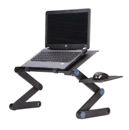 Adjustable Lap Desk Laptop Computer Portable Multifunctional Ergonomic Vented Table Stand Tray Mount Holder(420 * 260mm with Mouse Pad, Black) - color: Black, size: 420*260mm with Mouse Pad