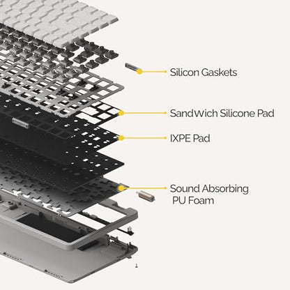 Flow Lite 84 Keys Low Profile Mechanical Keyboard, 75% Swappable Rechargeable Wireless Keyboard with 2.4G Receiver, Bluetooth and Wired Connection for Windows, Mac/ Specter Linear Switches (Marble) - color: Marble