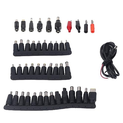 FTVOGUE Notebook Power Head Universal Laptop DC Power Head 45Pcs Adjustable 12 15 16 18 19 20 24V Adapter Tips for Laptop Repair Bench Supply Computer Maintenance