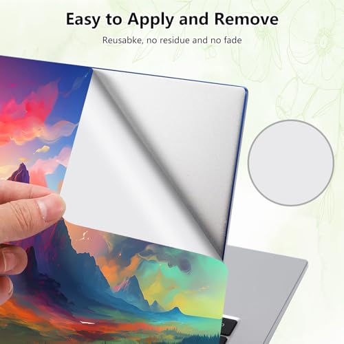 Laptop Skin Sticker Decal, Universal Reusable Vinyl Laptop Cover for 12" 13" 13.3" 14" 15" 15.4" 15.6" Notebook PC, Waterproof Scratch-Resistant with 2 Wrist Pads, Easy to Apply & Remove,Art Mountains - color: Art Mountains