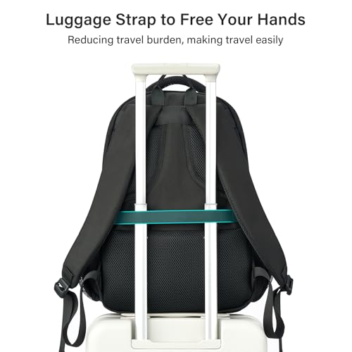 MILADA Travel Backpack For Men Laptop Backpack Women Business Carry On Backpack Airline Approved Fits 16.5 Inch Laptop Bag Work Backpack, Black
