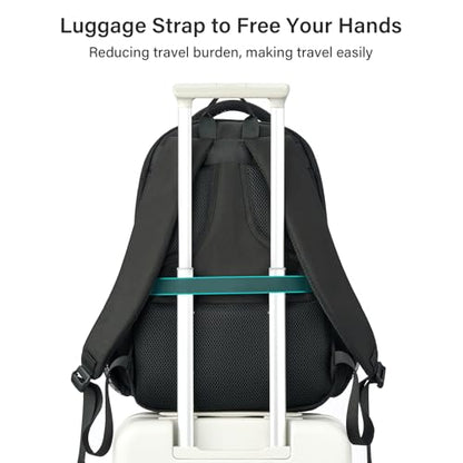 MILADA Travel Backpack For Men Laptop Backpack Women Business Carry On Backpack Airline Approved Fits 16.5 Inch Laptop Bag Work Backpack, Black