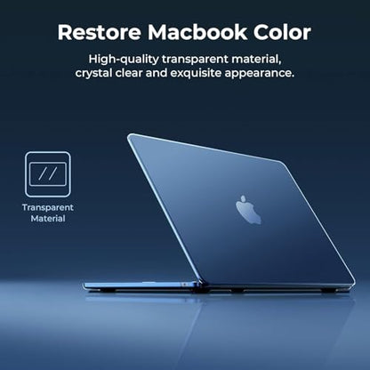 EooCoo Case Compatible with MacBook Air 13 inch M5 2026-2022 M4 M3 M2 A3449 A3240 A3113 A2681, Crystal Hard Shell Scratch Resistant Protective Cover for Mac Air 13.6 inch, Midnight - color: Crystal Midnight, size: Air 13.6-inch