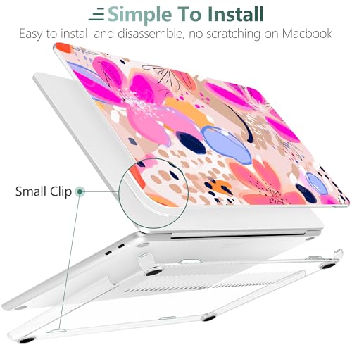 Batianda Case for Microsoft Surface Laptop 13 inch 2025 2026, Pink Stamens | Fits Model 2095, Artistic Patterns Ultra-Slim Lightweight Scratch-Resistant Hard Shell with Professional Protection - color: Pink stamens