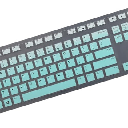 Keyboard Cover Skins Compatible with Dell KM636 Wireless Keyboard & Dell KB216 Wired Keyboard & Dell Optiplex 5250 3050 3240 5460 7450 7050 & Dell Inspiron AIO 3475/3670/3477 All-in one Desktop-OM - color: OmbreMint