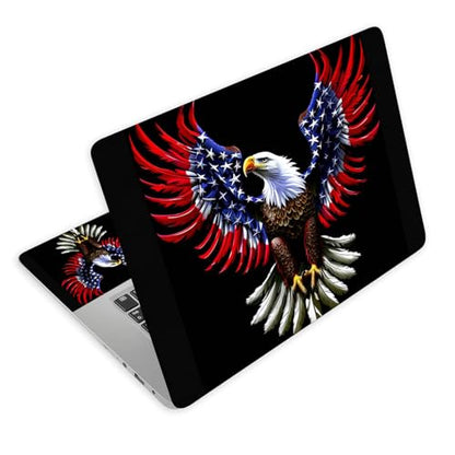 Universal Laptop Skin Decal, 3-Piece Vinyl Protector for 12 13 14 15.6" Notebook, Waterproof Anti-Scratch, Easy Trim & Bubble-Free Finish, American Flag Eagle - color: American Flag Eagle