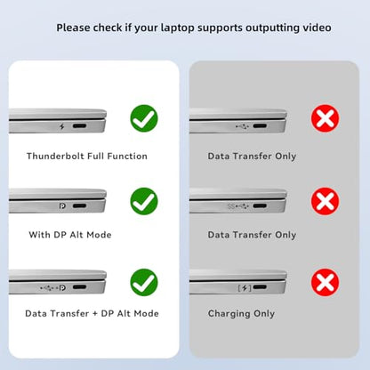USB C to DisplayPort Adapter with USB C Video Cable, 4K@60Hz Uni-Directional USB C Female to DP Male Adapter, Thunderbolt 4/3 to DP Converter Compatible with i-/Phone 17, Galaxy, MacBok Pro- 2 Pack - size: USB C-04