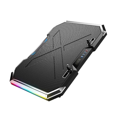 Angoily RGB Laptop Cooling Pad Adjustable Height Quiet Fan for Gaming Laptops Design for Air Cooling and Enhanced Gaming