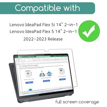 2 Pack Anti Glare Screen Protector & Keyboard Cover for Lenovo Ideapad Flex 5 / Ideapad Flex 5i 14 2-in-1 Touchscreen Laptop,（14 inch）Anti Fingerprint (Matte) Shield and Fiex 5 14 Keyboard Cover - color: Anti Glare