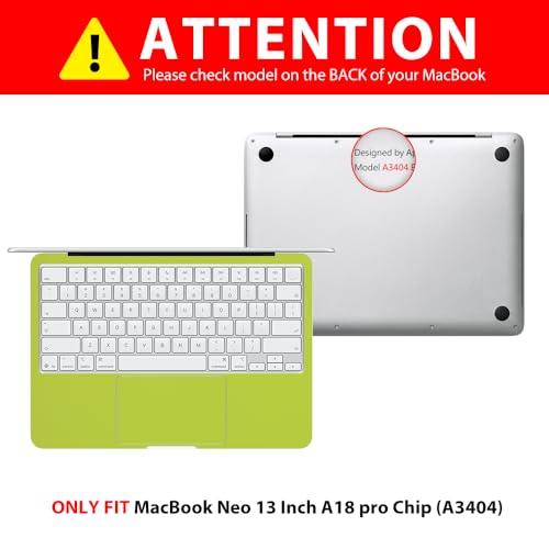 Palm Rest Cover Palm Rest Cover for MacBook Neo | Scratch-Resistant Laptop Skin with PVC Light-Weight Trackpad Protector Skin, Removable (Yellowgreen) - color: Yellowgreen