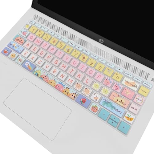 Keyboard Cover for HP 14" Laptop 2020 2019 2018,HP Pavilion x360 14M-BA 14M-CD 14M-DH 14-BA 14-BF 14-cm 14-CF 14-DF 14-DK 14-DS 14-DQ Series 14 Inch Protective Skin,Cute Fruits - color: Cute Fruits