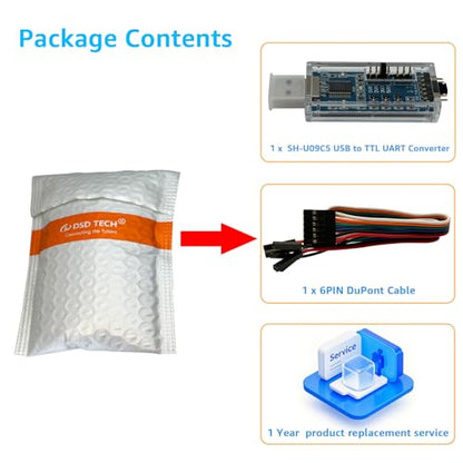 DSD TECH SH-U09C5 USB to TTL UART Converter Cable with FTDI Chip Support 5V 3.3V 2.5V 1.8V TTL