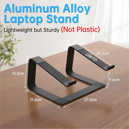Laptop Stand for Desk Detachable Aluminum Computer Riser Portable Metal Notebook Printer Stand Holder Compatible with MacBook Air, Pro, Dell, HP, Lenovo and All 10-16" Laptops, Black - color: Black