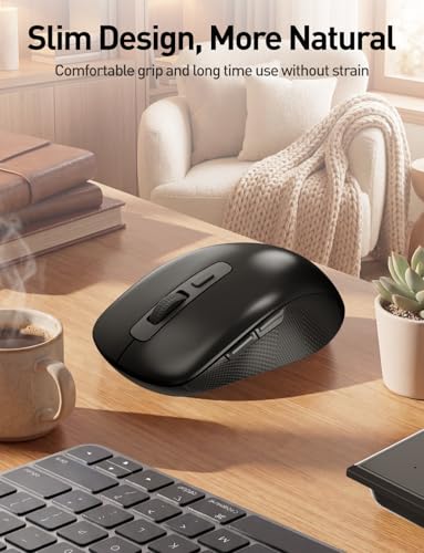 Wireless Number Pad and Mouse for Laptop, 19 Key USB Numeric Keypad Combo with Silent Mouse, 3 Adjustable DPI, 2.4GHz Ultra Slim Portable External Keypad for PC, Desktop, Notebook