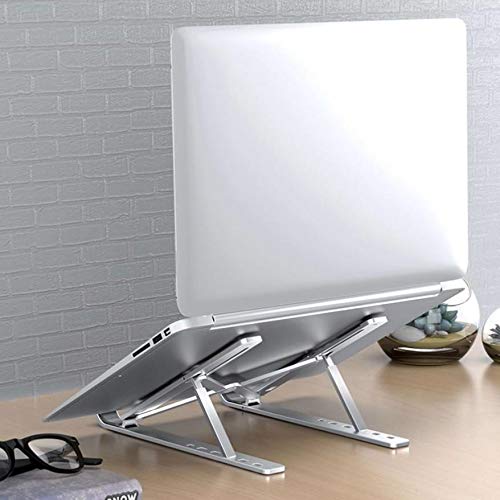 BoxWave Stand and Mount Compatible with Lenovo ThinkPad X1 Carbon Gen 8 (14in) - Compact QuickSwitch Stand, Portable Multi Angle Viewing Foldable Riser - Metallic Silver