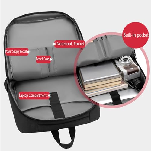 Business Laptop Backpack, Lightweight Casual Travel Backpack, Fashion Waterproof Work Laptop Bag with USB Charging Port,Red - color: Red
