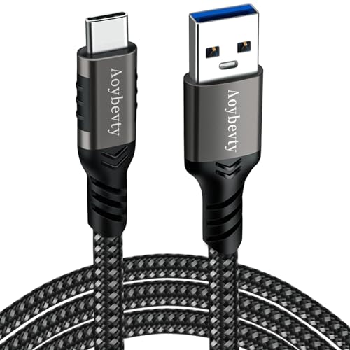 USB A to USB C Cable 6.6ft, 10Gbps Data Transfer and 60W 3A Fast Charging Cable, USB C 3.1/3.2 Cable for Android Auto Samsung S21/S20/S10/Note 20, iPad Pro, Sony XZ, LG Other Type-C Devices - color: Grey, size: 6.6FT