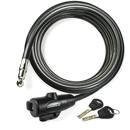 MARQUE Bike Lock with Key – 3/8” (4Ft, 7Ft, 15Ft, 25Ft) Straight Cable Locks with Keys, Anti-Theft Security Cable for Bicycles, Scooters, Kayaks, Paddle Boards, Gates - color: 25 FT