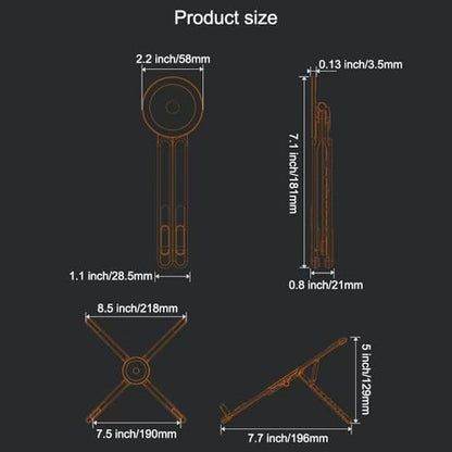 Adjustable Laptop Stand for Desk,Portable Metal Laptop Riser,Ergonomic Foldable Computer Stand,Lightweight Easy Storage,Collaborative Work,Compatible with MacBook/Dell/HP/Lenovo/Laptops up to17 inches