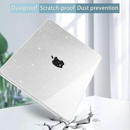 Case for MacBook Air 15 Inch 2026-2023 Release M5 A3448 M4 A3241 M3 A3114 M2 A2941, Hard Shell with Screen Protector & Keyboard Cover, Compatible with Touch ID, Sparkle Clear - color: Sparkle Clear