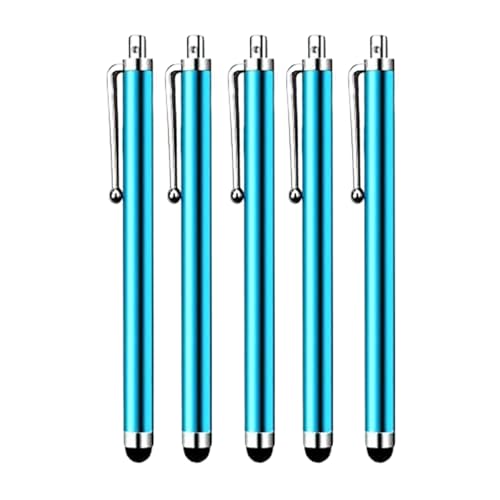 HESSION 5 Pack Stylus Pen for All capacitive Touch Screens Suitable for iPhone Ipad Samsung Galaxy Tablets (Blue) - color: Blue