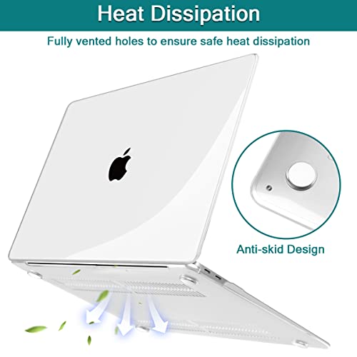 Teryeefi for MacBook Pro 13 Inch Case 2022-2016 Release A2338 M1 M2 A2289 A2251 A2159 A1989 A1706 with Touch Bar, Crystal Plastic Hard Shell Cover +Keyboard Cover Skin, Clear - color: Crystal Clear