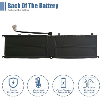 BTY-M6M Laptop Battery Replacement for MSI Creator 15 A10SD A10SDT A10SE A10SET A10SEV A10SF A10SFT A10SGS 10TLT 10TM 10TMT 11UK 11UM 11UMT, WE76 11UK 11UM Series 4ICP8/35/142. - size: 13.17*3.21*0.32 inch BTY-M6M