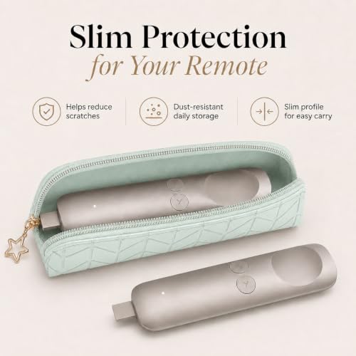 Storage Pouch Compatible with Logitech Spotlight 3 Presentation Remote, PU Leather Zipper Carrying Case, Slim Portable Organizer Bag for Presenter Remote and USB Receiver, Travel Office Case, Green