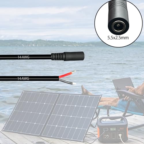 0.8ft 3pcs 5.5x2.5mm Female 14AWG DC Pigtail Power Cord for CCTV Security Camera Outdoor Power Supply Convenient Solar Charging Board DC Power Supply Repair Cable - size: 5525 Female