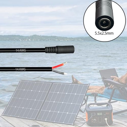 0.8ft 3pcs 5.5x2.5mm Female 14AWG DC Pigtail Power Cord for CCTV Security Camera Outdoor Power Supply Convenient Solar Charging Board DC Power Supply Repair Cable - size: 5525 Female