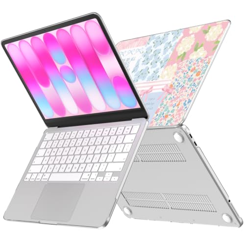 AKIT for MacBook Neo 13 Inch Case 2026 Model A3404, Anti-Scratch Protective Hard Shell Compatible with New MacBook Neo 13" + 2 Keyboard Covers + Screen Protector, Aesthetic Pastel Flowers