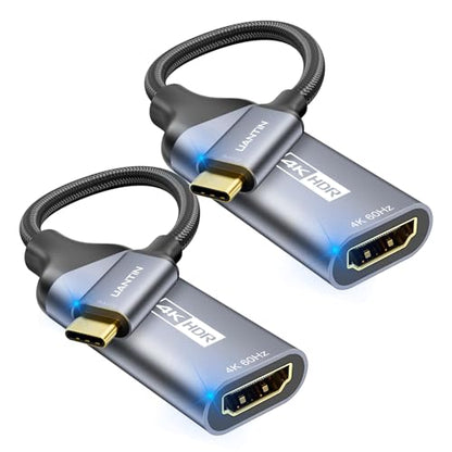 UANTIN 2 Pack USB C to HDMI Adapter [4K@60Hz] High-Speed USB Type-C 3.1 to HDMI 2.0 Female Converter [Thunderbolt 3/4 Compatible] for iPhone 15 Series, MacBook Pro/Air, iPad, S8-S23, Other USBC Laptop - style: 2 Pack