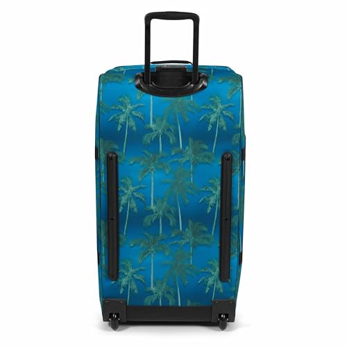 EASTPAK Tranverz M – 78L Medium Soft Sided Checked Luggage, Dual Compartments, TSA Lock, Compression Straps & Smooth Inline Wheels, Brize Tree Navy - color: Brize Tree Navy, size: 78 Liter Checked Bag