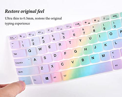 Keyboard Cover for Lenovo Flex 5/IdeaPad 5 14",Lenovo IdeaPad Flex 5i 14"/Slim 7 9/Yoga 5i 7i/Yoga 9 7 Pro/Slim 7 pro x Keyboard Skin, ThinkBook 14 14s/Yoga Pro 14s Protector - color: Gradient Yellow Green