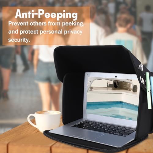 Laptop Sun Shade Laptop Sun Glare Shield Privacy Screen Hood 15-16'' | Lightweight Laptops Sunshade Bag for Working Outside Portable Shield Cover (Patent Pending) - size: 15-16in